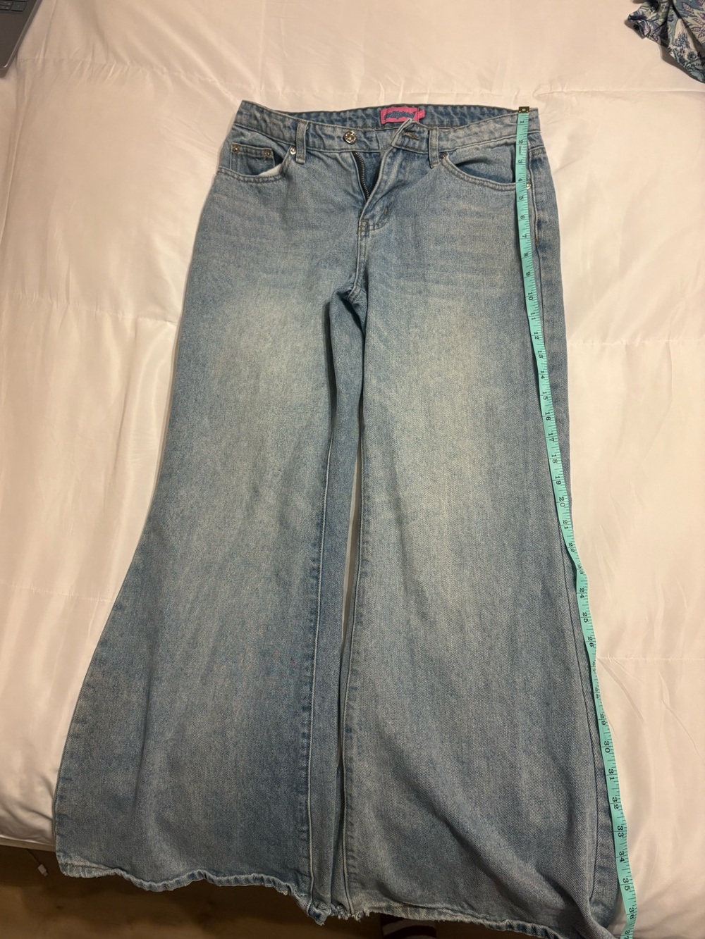 Edikted Light Blue Women's Wide Leg Jeans